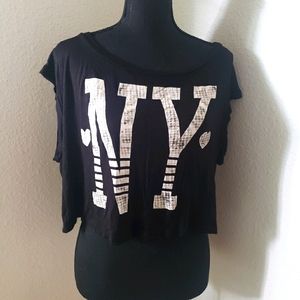 Just In: Ladies NY Black Crop Top
